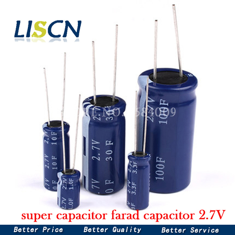 Farad – super condensateur 2.7V 2F 3.3F 4F 4.7F 5F 6F 7F 8F 10F 15F 20F 25F 30F 60F, 2 pièces ► Photo 1/3