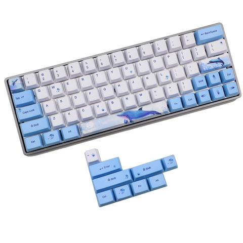 Whale-ensemble de Keycap 60% PBT OEM pour clavier mécanique, pour GH60 RK61/ALT61/Annie /poker (GK61/GK64/dz60) ► Photo 1/6