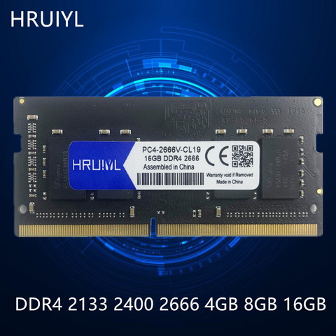 HRUIYL mémoire pour ordinateur portable DDR4 2666MHZ 16GB 8G 4G 2400 2133 MHZ SO-DIMM PC4 17000S 19200S 2666V 260Pin bâtons de mémoire pour ordinateur portable ► Photo 1/6