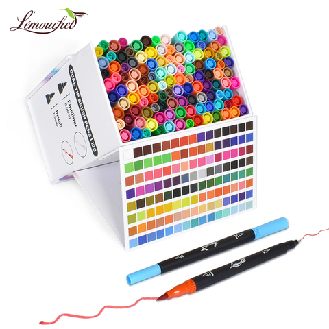 24/48/72/120 couleurs double pointe pinceau marqueurs Fineliner aquarelle Art marqueurs calligraphie lettrage dessin Art fournitures ► Photo 1/6