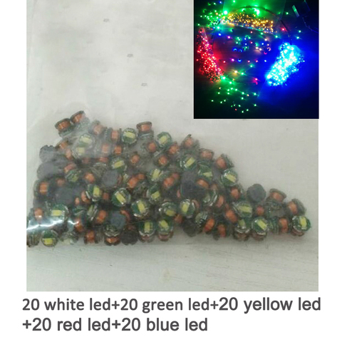 100 pièces/lot pour alimentation sans fil Module de charge sans fil rouge jaune bleu vert blanc mélange couleurs Leds ► Photo 1/1