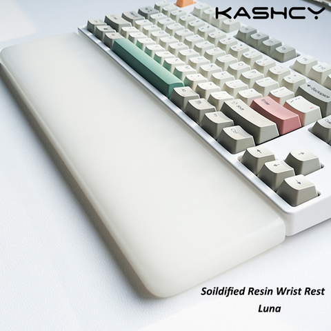 Pashcy – repose-paume en résine solidifiée, blanc pur, pour clavier ergonomique et mécanique de jeu, Support de poignet, 60 87 104 108 touches ► Photo 1/6