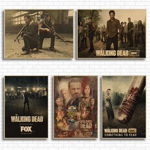 The Walking Dead saison 7 classique film Kraft papier affiche Bar café salon salle à manger mur peintures décoratives ► Photo 1/6