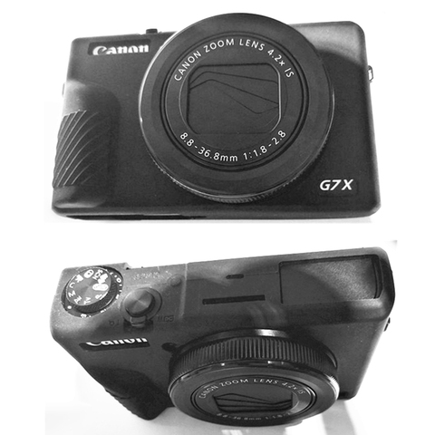 Peau de cadre de protection de corps de boîtier en silicone en caoutchouc pour Canon Powershot G7X Mark III / G7 X Mark III caméra ► Photo 1/4