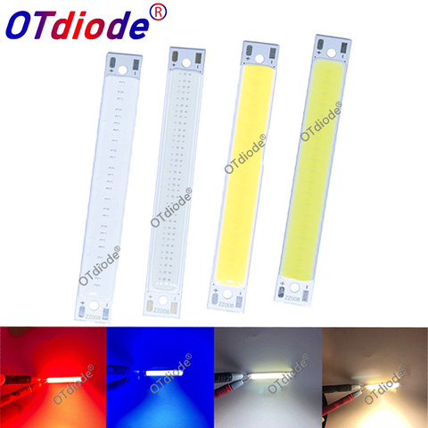 Bande LED COB pour lampe de travail, fabricant, 60x8mm, 1.5W 3W 2V 3V DC, blanc chaud, bleu, rouge, lumière pour bricolage ► Photo 1/6