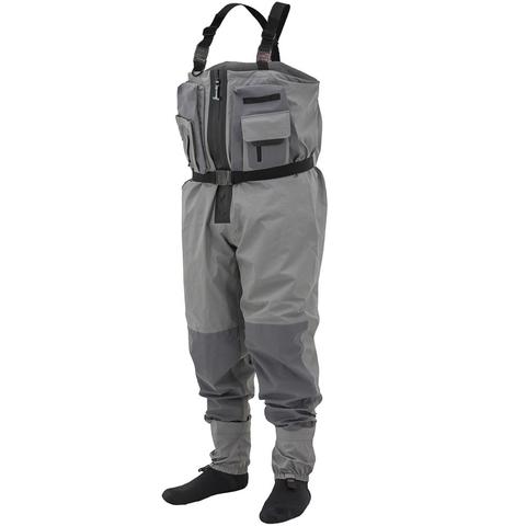 Homme respirant Zip-Front Stockingfoot poitrine Wader imperméable chasse Wader vêtements de pêche pantalons secs avec multi-poches ► Photo 1/5