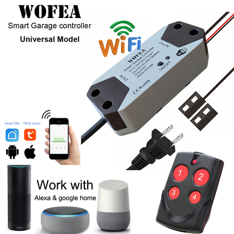 Wofea – ouvre-porte de Garage intelligent universel, contrôleur pour Assurance + ouvre-porte 2.0, fonctionne avec Alexa Echo Google Home, aucun Hub requis ► Photo 1/4