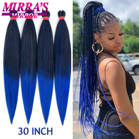 Mirra's Mirror 30 pouces Jumbo tresses Extensions de cheveux synthétique pré tendu tressage cheveux Yaki Texture eau chaude ensemble trois tons ► Photo 1/6