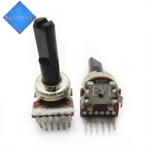 1 pièces/lot RK1212G potentiomètre double volume vertical B503 B50K / rachis coquille blanche longueur du manche 10mm 13mm en Stock ► Photo 1/1