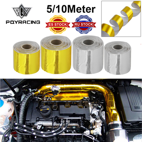 Un or 2 ''bande d'échappement thermique prise d'air isolation thermique bouclier enveloppe réfléchissante barrière thermique auto-adhésif moteur 2 pouces 5/10M ► Photo 1/6