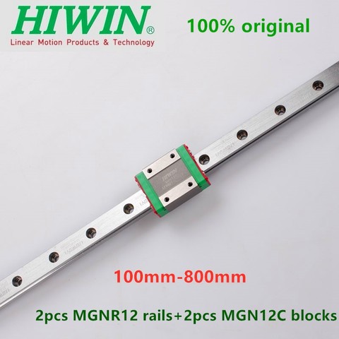 Hiwin – guide linéaire Original, 2 pièces, rail MGN12 100 150 200 250 300 330 350 400 450mm + 2 pièces, bloc MGN12C pour imprimante 3D cnc ► Photo 1/6