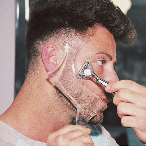 Peignes à barbe transparents pour hommes, outil de beauté pour les cheveux, modèles de coupe de barbe, nouvelle collection ► Photo 1/6