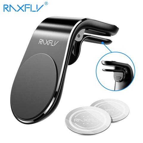 RAXFLY support de téléphone de voiture magnétique pour iPhone Samsung Xiaomi l-type voiture évent support Mobile pour téléphone dans la voiture aimant fort ► Photo 1/6