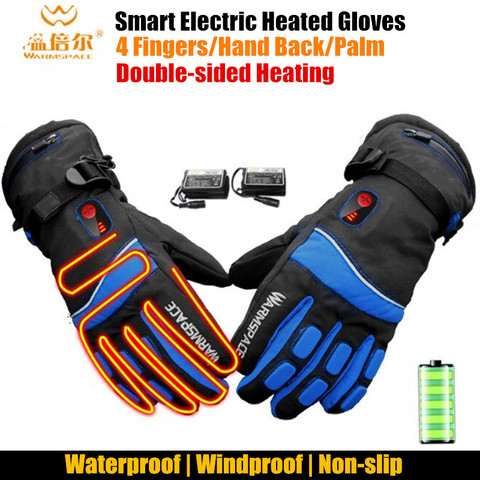 Dégagement 4000MAH Smart gants chauffants électriques, étanche li-batterie Double face auto-chauffé 4 doigts/paume/main dos gants de Ski ► Photo 1/6