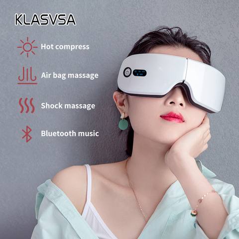 Masseur Facial intelligent pour les yeux, Rechargeable, pliable avec Bluetooth, musique, pression d'air, chauffage, Relaxation ► Photo 1/6