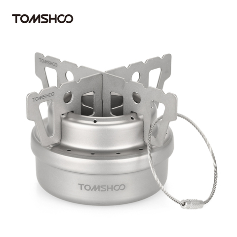 TOMSHOO titane alcool poêle Mini Camping poêle + grille Combo ensemble brûleurs extérieur poêle avec croix Support de Support de poêle ► Photo 1/6