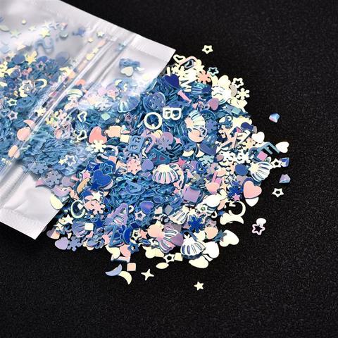 10 g/Pack mélange étoile coquille Sequin coeur paillettes remplissage pour bricolage résine époxy UV résine fabrication de bijoux fournitures de décoration ► Photo 1/6