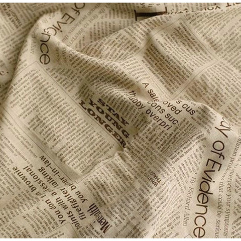 50x150cm rétro journal lettre imprimé coton lin Patchwork tissu matériel de couture bricolage à la main Quilting Patchwork tissu ► Photo 1/6