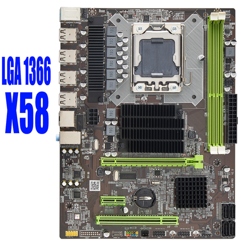 X58 LGA 1366 carte mère LGA1366 prend en charge REG ECC DDR3 et xeon processeur USB3.0 AMD RX série sort HUANANZHI ► Photo 1/6