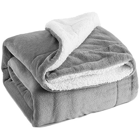 1 pièces Sherpa couverture jeter taille bleu marine peluche jeter couverture floue douce couverture microfibre ► Photo 1/6