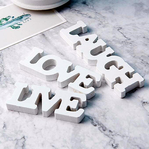 Lettres d'amour/rire/LIVE en bois, signe de mariage pour décor de Table de cœur doux, accessoires décoratifs de fête de mariage romantique ► Photo 1/6