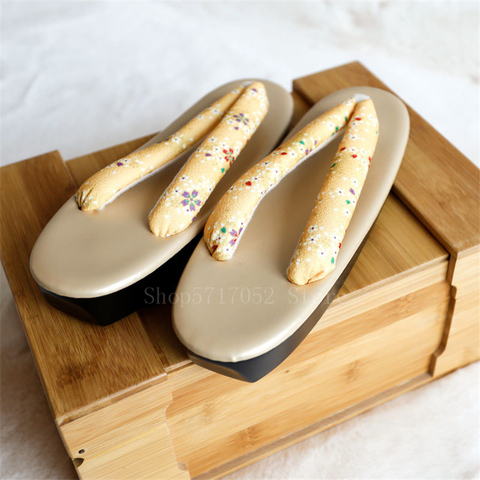 Chaussures japonaises traditionnelles pour femmes, Kimono, eta, sabots Sakura, tongs de Costume Geisha, pantoufles de plein air Anime ► Photo 1/6