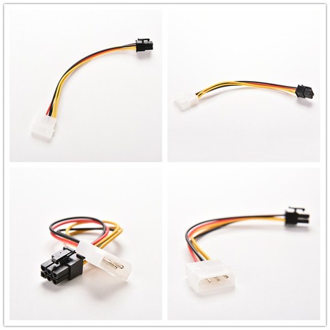 Câble adaptateur PC carte vidéo connecteur câble convertisseur cordon 1 pièces 17cm 4 broches Molex IDE à 6 broches PCI-E carte graphique alimentation ► Photo 1/6