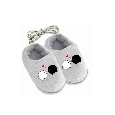 Chaussures chauffe-pieds en peluche, pratiques, sûres et fiables, pantoufles chauffantes électriques douces, lapins mignons, cadeau de noël pour filles, 2022 ► Photo 1/5