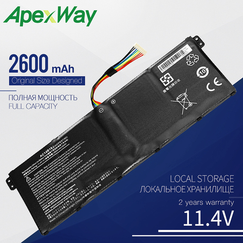 Apexway – batterie pour ordinateur portable, 11.4V, AC14B18J, AC14B13J, nouvelle collection, pour Acer Aspire E3-111, E3-112, ES1-512, ES1-531, MS2394, B115, B116-MP, N15Q3, N15W4 ► Photo 1/3