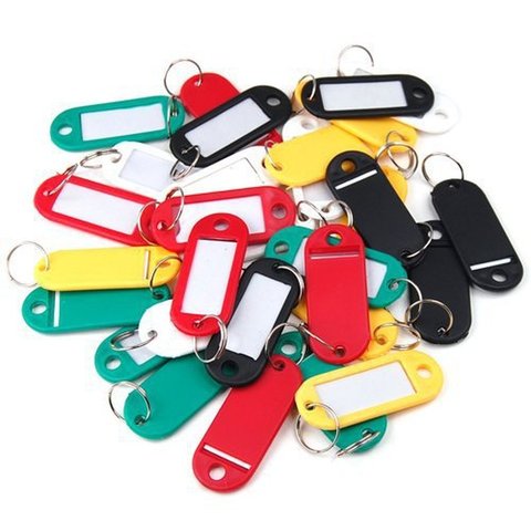 Porte-clés en plastique 10 pièces/sac, étiquette de bagage, numéro d'hôtel, porte-clés ► Photo 1/3