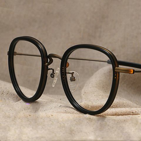 Lunettes Vintage pour hommes et femmes, monture ronde, rétro, verres clairs, myopie optique, Prescription ► Photo 1/6