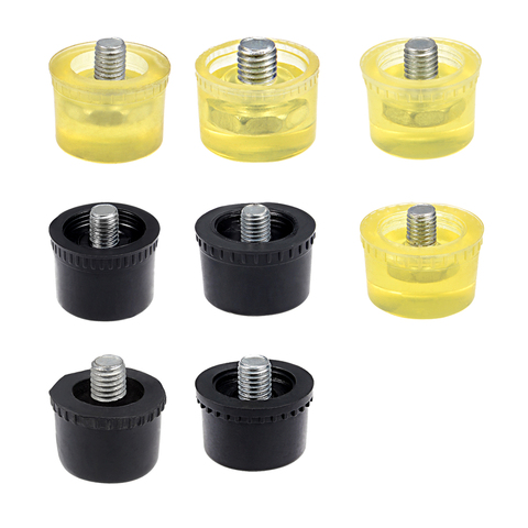 Uxcell Uxcell 1-2 pièces 25/30/35/40mm diamètre maillet marteau remplacement caoutchouc plastique tête de frappe pointe jaune/noir ► Photo 1/1