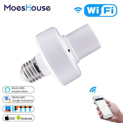 Support pour ampoule connectée, wi-fi, adaptateur de Base de lampe connectée, commande vocale sans fil, via Alexa et Google Home, E27, E26, 85-265V ► Photo 1/6