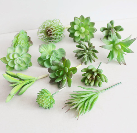 Plantes succulentes artificielles vertes 39Styles, petit bonsaï non en pot, DIY, décoration de maison, jardin, bureau, Table de fête, fausses plantes ► Photo 1/6