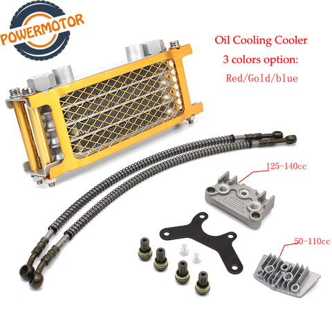 Ensemble de refroidisseurs d'huile pour moto | Kit de refroidissement à l'huile pour radiateur 50cc 70cc 90cc 110cc 125cc 140cc Dirt Bike, singe Bike DAX poche ► Photo 1/6