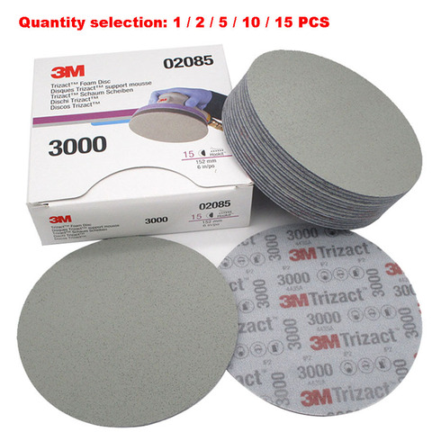 6 pouces 152mm sec humide éponge papier abrasif disque arrière velours 3000 5000 grain abrasif outils pour le meulage 3M02085 ► Photo 1/4