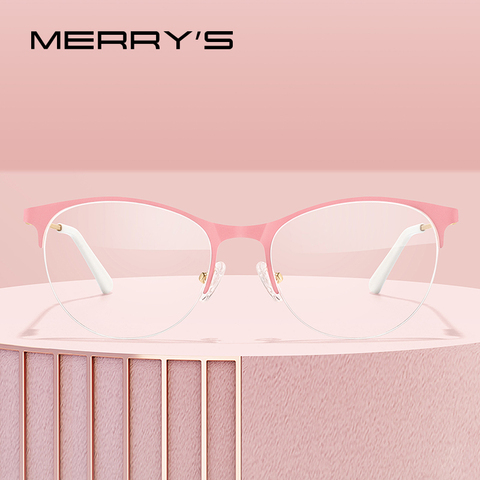 MERRYS – lunettes yeux de chat pour femmes, DESIGN tendance, demi-monture, myopie, Prescription optique, S2004 ► Photo 1/6