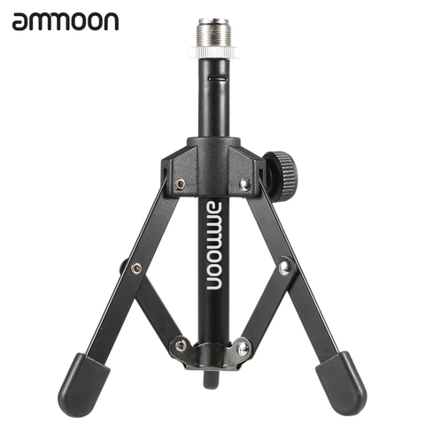 Ammoon MS-12 Mini bureau pliable trépied de dessus de table Microphone support de support de micro pour la réunion ajustement pour la plupart des pince de micro Standard ► Photo 1/6