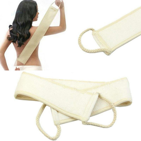 Brosse de bain en Loofah naturelle, exfoliante douce, Massage du dos, Massage Spa, éponge pour le nettoyage du corps, ceinture de bain ► Photo 1/6