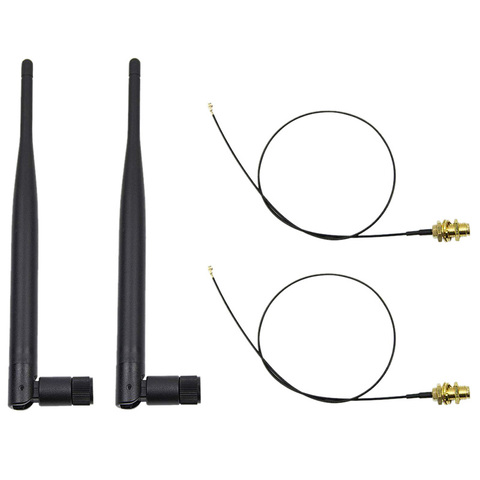 6dBi 2.4GHz 5GHz WiFi Double Bande RP-SMA Antenne + 1x12cm U.fl IPEX Câble N8S5 ► Photo 1/6