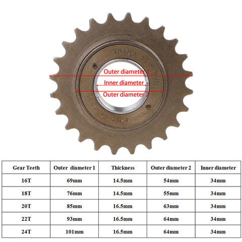 BMX vélo vélo course 16/18/20/22/24T dent simple vitesse roue libre pignon partie PXPF ► Photo 1/5