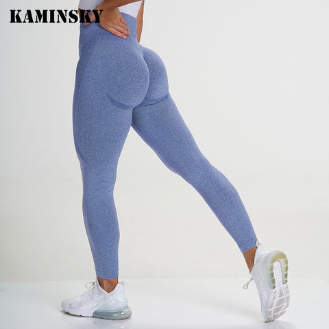 Kaminsky – Legging de Fitness Push Up sans couture pour femme, pantalon de gymnastique décontracté, taille haute, élastique ► Photo 1/6