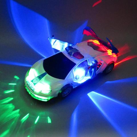 Électrique 360 Rotation voiture de Police véhicule avec LED musique enfants jouets éducatifs pour enfants cadeau cadeau d'anniversaire intéressant ► Photo 1/6