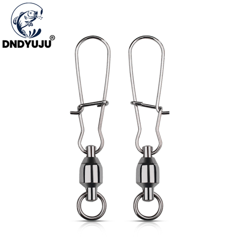 DNDYUJU – lot de leurres de pêche en acier inoxydable, accessoires, connecteur, roulement à broche, avec hameçon pivotant, 5/10 pièces ► Photo 1/6