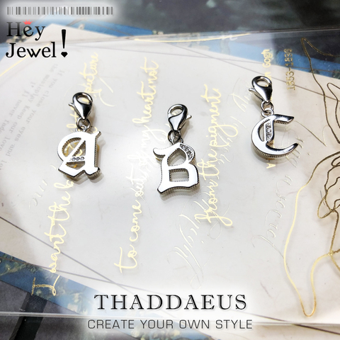 Pendentif lettres porte-bonheur ABC, en argent Sterling 925 véritable, breloque à la mode, cadeau pour femmes et hommes, adapté au Bracelet et au collier ► Photo 1/6