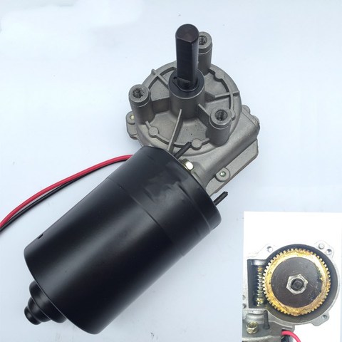 Moteur d'engrenage à vis sans fin 12v, haute puissance, 10rpm-80rpm, moteur de porte de garage 60w ► Photo 1/5