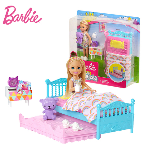 Poupée Barbie Chelsea, jouet Original, bonne nuit de lit pour bébé, joli jouet de rêve en arc-en-ciel, pour enfants, pour anniversaires ► Photo 1/6