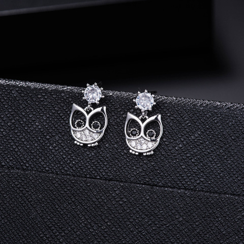 Nouveau mode chaude 925 en argent Sterling hibou boucles d'oreilles pour femmes filles cadeau mode déclaration bijoux mignon boucles d'oreilles ► Photo 1/6