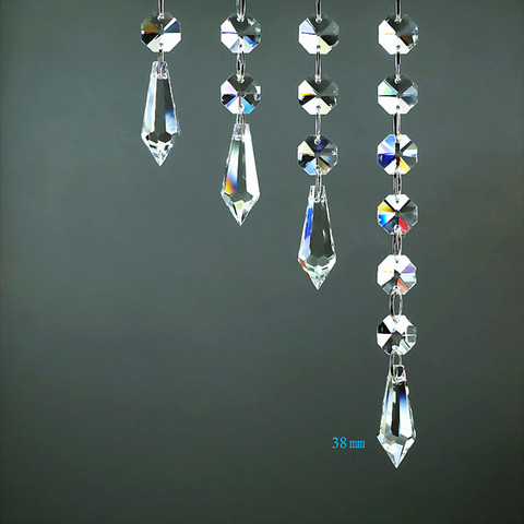 Lot de 30 perles octogonales en cristal de haute qualité, avec prisme en cristal de 38mm, accessoires pour suspension de lustre et rideau de lampe en cristal ► Photo 1/3