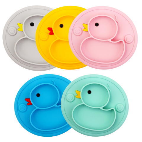 Bébé Silicone assiette ensemble auto-alimentation antidérapant soucoupe aspiration vaisselle enfant Silicone plat pour bébé-Led sevrage 9 mois + ► Photo 1/6